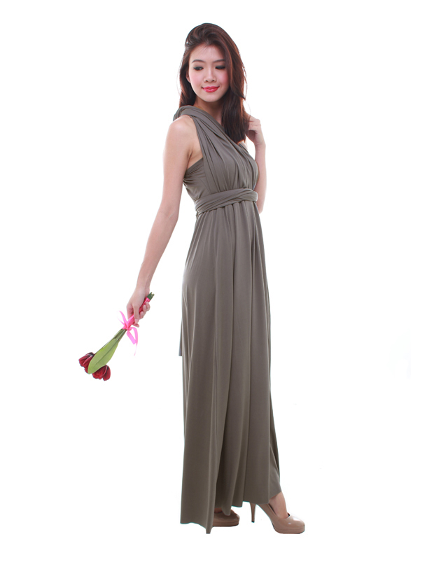 Cherie Convertible Maxi Dress in Dark Grey